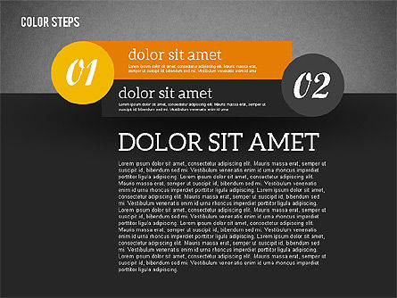  Passos coloridos, Deslizar 11, 01927, Diagramas de Etapas — PoweredTemplate.com