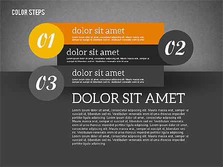 착색 한 계단, 슬라이드 12, 01927, 단계 도표 — PoweredTemplate.com