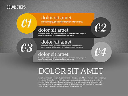 Étapes colorées, Diapositive 13, 01927, Schémas d'étapes — PoweredTemplate.com