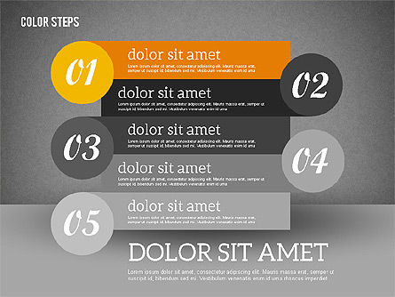 Colored Steps, Slide 14, 01927, Stage Diagrams — PoweredTemplate.com