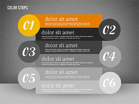착색 한 계단, 슬라이드 15, 01927, 단계 도표 — PoweredTemplate.com
