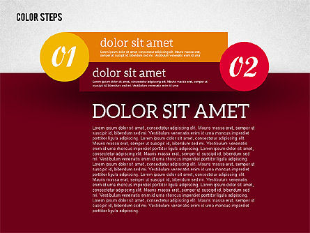 色のついたステップ, スライド 3, 01927, 段階図 — PoweredTemplate.com