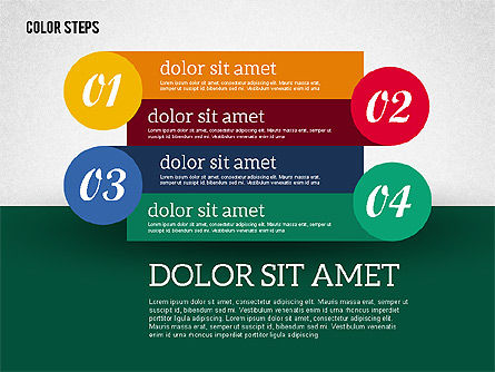 Étapes colorées, Diapositive 5, 01927, Schémas d'étapes — PoweredTemplate.com