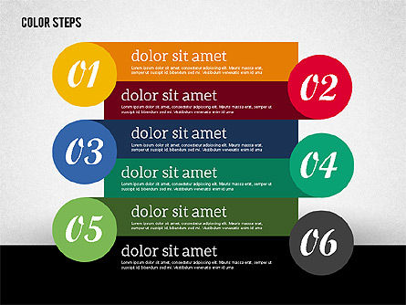 Colored Steps, Slide 7, 01927, Stage Diagrams — PoweredTemplate.com