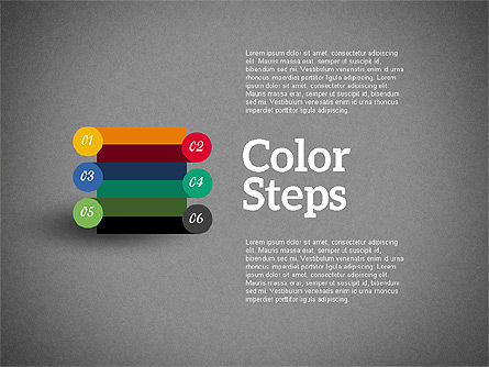 Étapes colorées, Diapositive 9, 01927, Schémas d'étapes — PoweredTemplate.com