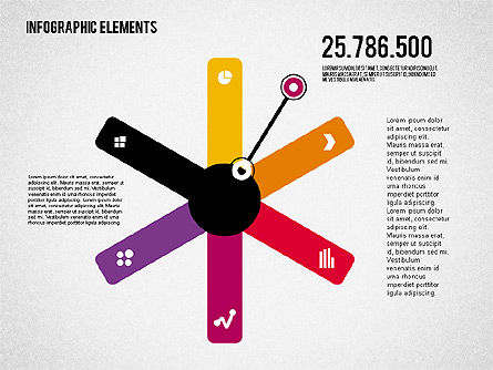 Conjunto de objetos planos de diseño, Plantilla de PowerPoint, 01931, Formas — PoweredTemplate.com