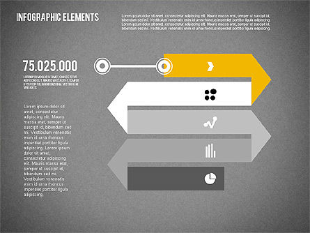 Conjunto de objetos planos de diseño, Diapositiva 14, 01931, Formas — PoweredTemplate.com