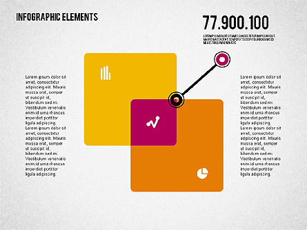 Conjunto de objetos planos de diseño, Diapositiva 8, 01931, Formas — PoweredTemplate.com