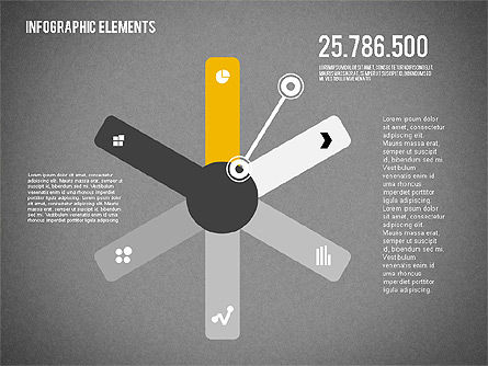Conjunto de objetos planos de diseño, Diapositiva 9, 01931, Formas — PoweredTemplate.com