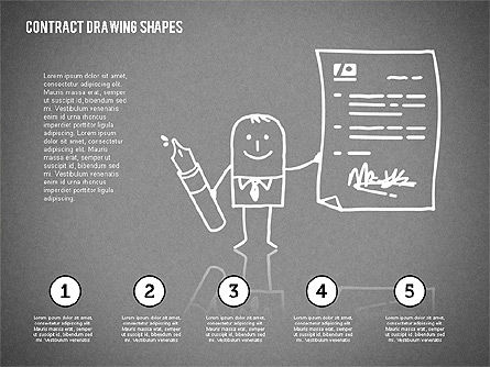 Formas de dibujo de contrato con carácter, Diapositiva 14, 01934, Formas — PoweredTemplate.com