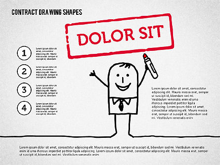 Formas de dibujo de contrato con carácter, Diapositiva 2, 01934, Formas — PoweredTemplate.com