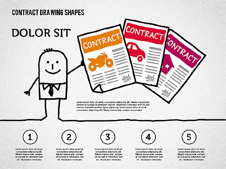 Contract Drawing Shapes with Character, Slide 4, 01934, Shapes — PoweredTemplate.com
