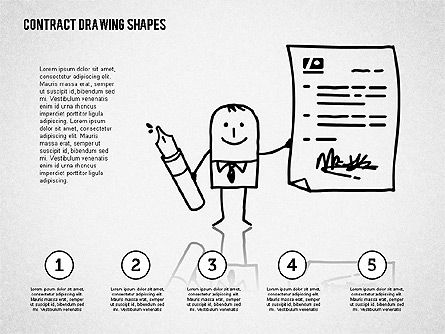 Contract Drawing Shapes with Character, Slide 6, 01934, Shapes — PoweredTemplate.com