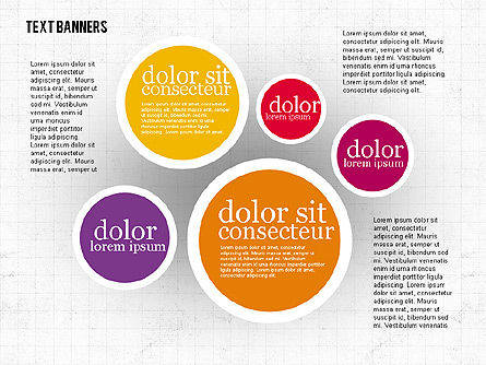 Colorful Text Banners, PowerPoint Template, 01938, Text Boxes — PoweredTemplate.com