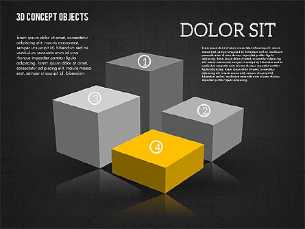 Kleurrijke 3D-objecten, Dia 12, 01939, Figuren — PoweredTemplate.com