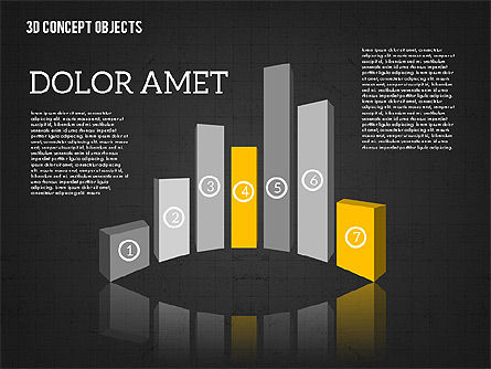 다채로운 3D 개체, 슬라이드 16, 01939, 모양 — PoweredTemplate.com