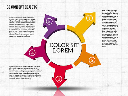 Objets 3D colorés, Diapositive 5, 01939, Formes — PoweredTemplate.com