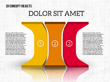 다채로운 3D 개체, 슬라이드 7, 01939, 모양 — PoweredTemplate.com