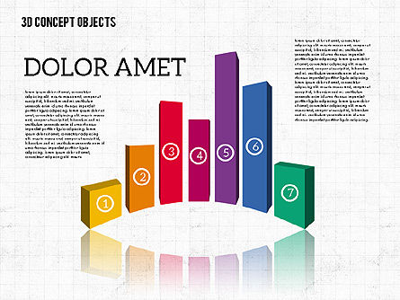 Kleurrijke 3D-objecten, Dia 8, 01939, Figuren — PoweredTemplate.com