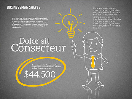 Shapes and Businessman Character, Slide 13, 01940, Shapes — PoweredTemplate.com