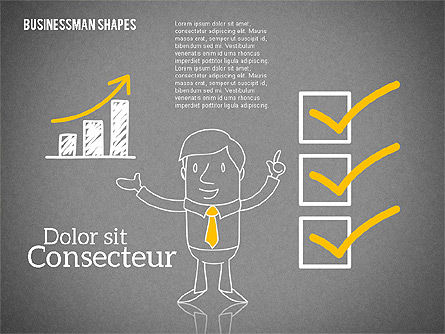 Shapes and Businessman Character, Slide 14, 01940, Shapes — PoweredTemplate.com