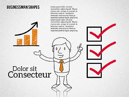 Shapes and Businessman Character, Slide 6, 01940, Shapes — PoweredTemplate.com