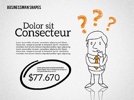 Shapes and Businessman Character, Slide 7, 01940, Shapes — PoweredTemplate.com