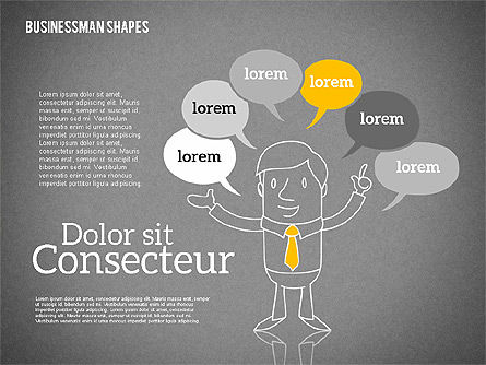 Shapes and Businessman Character, Slide 9, 01940, Shapes — PoweredTemplate.com