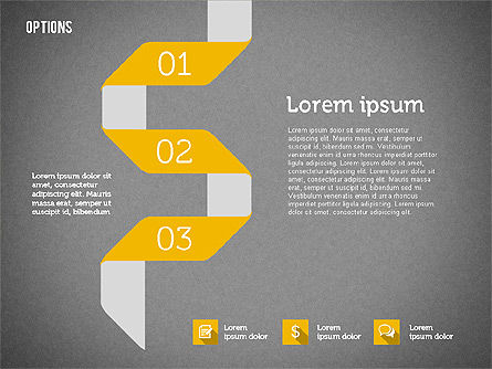 Options de style origami, Diapositive 13, 01946, Schémas d'étapes — PoweredTemplate.com