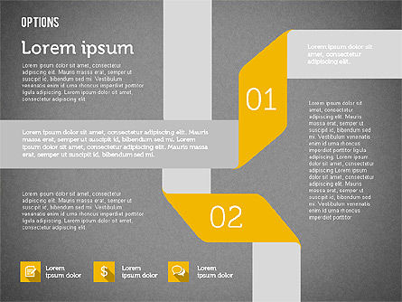Options de style origami, Diapositive 14, 01946, Schémas d'étapes — PoweredTemplate.com
