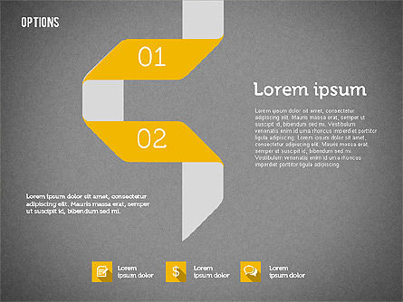 Options de style origami, Diapositive 16, 01946, Schémas d'étapes — PoweredTemplate.com