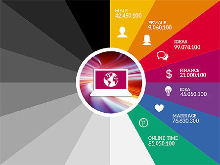 Colorful Stages with Icons, Slide 7, 01952, Stage Diagrams — PoweredTemplate.com