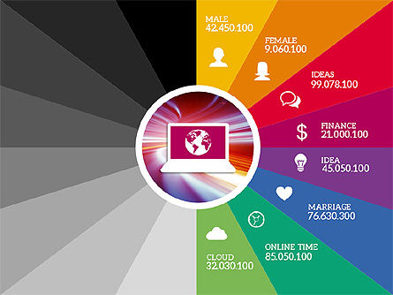 Colorful Stages with Icons, Slide 8, 01952, Stage Diagrams — PoweredTemplate.com