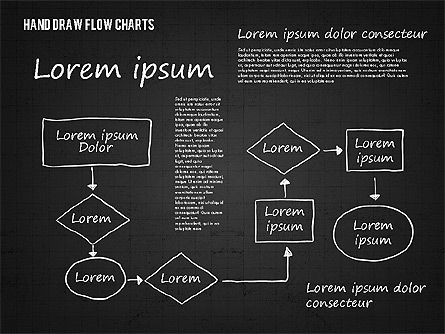 Hand getrokken stroomdiagrammen, Dia 12, 01955, Stroomdiagrammen — PoweredTemplate.com