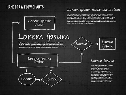 Hand getrokken stroomdiagrammen, Dia 13, 01955, Stroomdiagrammen — PoweredTemplate.com