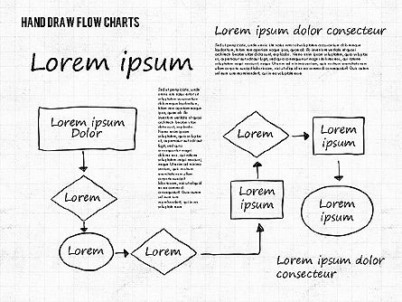 Hand getrokken stroomdiagrammen, Dia 4, 01955, Stroomdiagrammen — PoweredTemplate.com