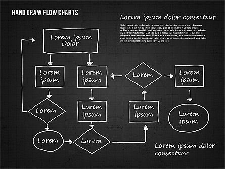 Gráficos de flujo dibujados a mano, Diapositiva 9, 01955, Diagramas de flujo — PoweredTemplate.com