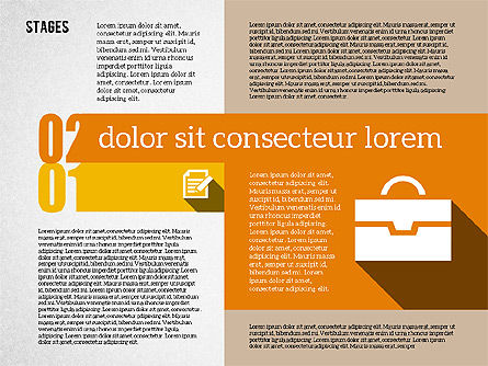 Agenda en conception plate, Diapositive 2, 01956, Schémas d'étapes — PoweredTemplate.com
