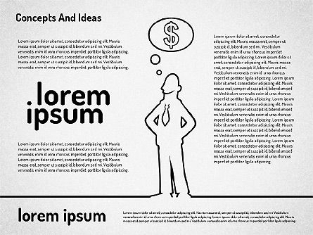 Concepts e idéias esboçam formas de estilo, Modelo do PowerPoint, 01961, Formas — PoweredTemplate.com