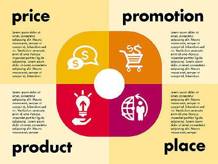 Marketing mix met pictogrammen, Dia 4, 01962, Businessmodellen — PoweredTemplate.com