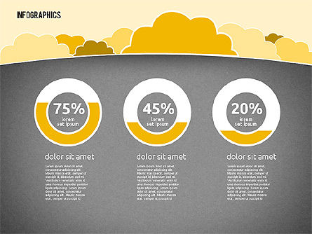 Presentación con Nubes en Diseño Plano, Diapositiva 16, 01968, Plantillas de presentación — PoweredTemplate.com