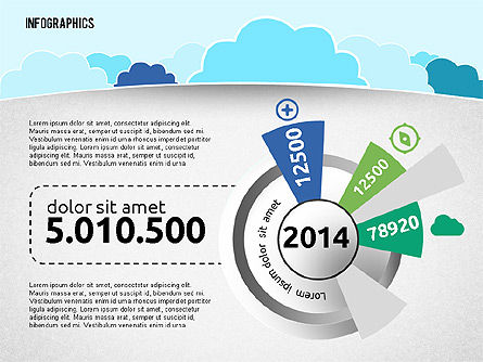Presentación con Nubes en Diseño Plano, Diapositiva 7, 01968, Plantillas de presentación — PoweredTemplate.com
