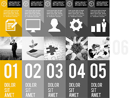 사진과 아이콘이있는 단계, 슬라이드 13, 01971, 단계 도표 — PoweredTemplate.com