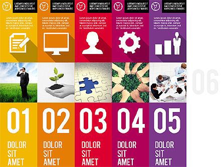 Stages with Photos and Icons, Slide 5, 01971, Stage Diagrams — PoweredTemplate.com