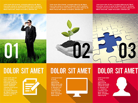Etapes avec des photos et des icônes, Diapositive 8, 01971, Schémas d'étapes — PoweredTemplate.com