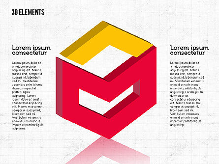 3d 개체 컬렉션, 슬라이드 2, 01975, 모양 — PoweredTemplate.com
