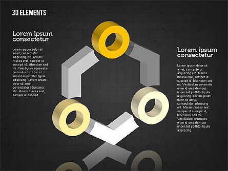 3Dオブジェクトコレクション, スライド 9, 01975, 図形 — PoweredTemplate.com