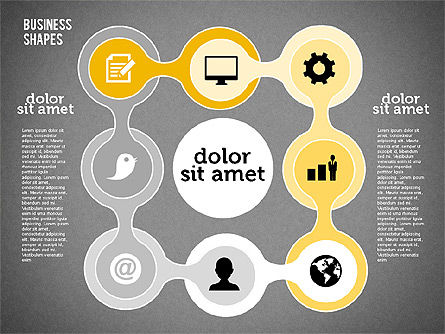 Process Shapes Collection in Flat Design, Slide 13, 01976, Process Diagrams — PoweredTemplate.com