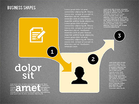Colección de formas de proceso en diseño plano, Diapositiva 14, 01976, Diagramas de proceso — PoweredTemplate.com