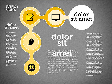 Colección de formas de proceso en diseño plano, Diapositiva 15, 01976, Diagramas de proceso — PoweredTemplate.com